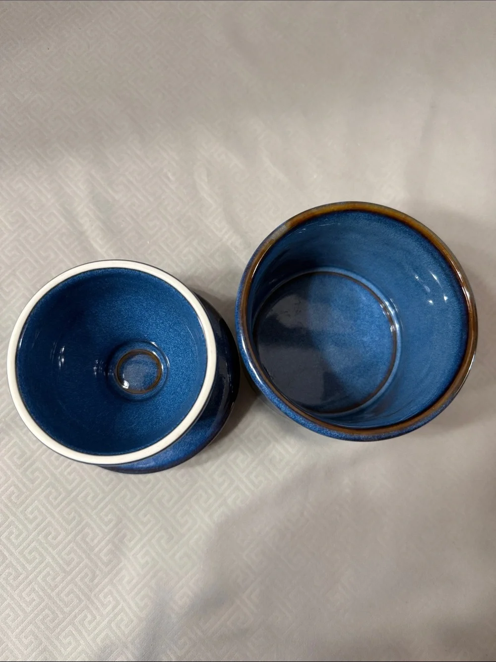 L Tremain The Original Butter Keeper Antique Collection in Denim Blue Glaze